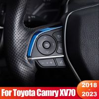 For Toyota Camry 70 XV70 2018 2019 2020 2021 2022 2023 Hybrid Car Steering Wheel Emblem Trim Ring Button Cover Accessories