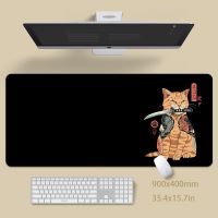 Samurai Cat Mouse Pads Gaming Mousepad Gamer Mouse Mat Keyboard Mats Desk Pad Mousepads XXL 90x40cm For Computer
