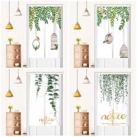 Fashion 2023 Green plants Pastor curtain door thick linen, kitchen curtain bedroom guest bedroom decoration home entrance can be adjusted