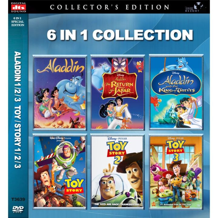 DVD Aladdin English Cartoon Movie 6 In 1 Collection -t3639 | Lazada