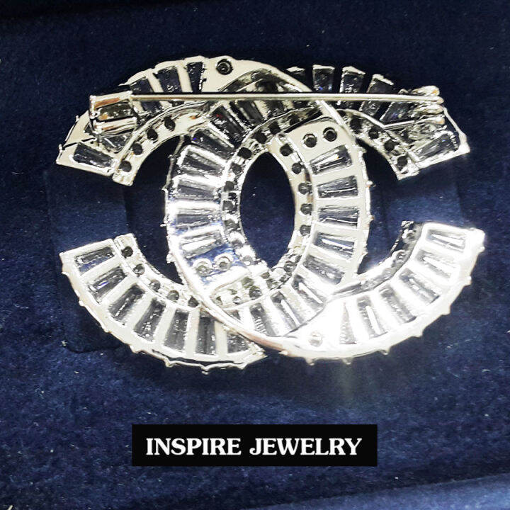 inspire-jewelry-เข็มกลัดเพชรสวิส-ฝังหนามเตย-หุ้มทองแท้-100-or-gold-plated-diamond-cloning