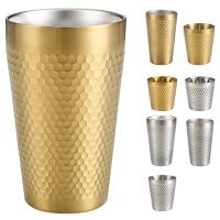 Double 304 Stainless Steel Mug Beer Mug Insulation Cup Hammered Home Retro Restaurant Tea Cup Kitchen Drinkware