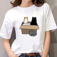 Cat Pet Cartoon Kawaii Funny Cute Print T Tee Shirt Clothes Tshirt Graphic Tshirt