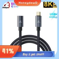 HONEYDEWD คอมพิวเตอร์สำหรับคอมพิวเตอร์ 8K 60Hz Pd 100W ธันเดอร์-โบลท์4 USB 4ขยาย สายเคเบิลต่อขยาย Type-C สายข้อมูล40Gbps