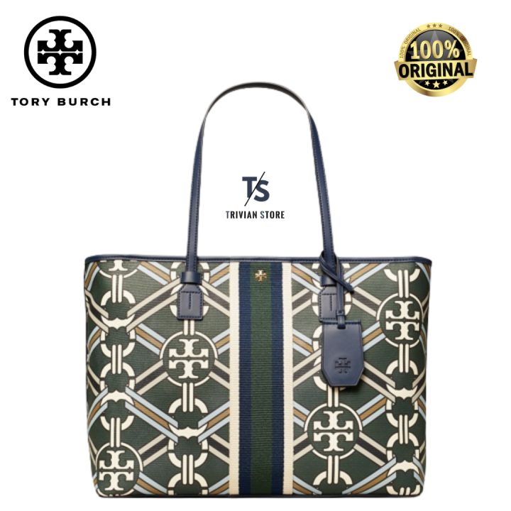 Tory Burch Gemini Link Canvas Top-zip Tote In Multi