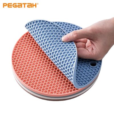 【CC】ↂ❒♈  Multifunctional Round Resistant Silicone Cup Coasters Non-slip Pot Holder Table Placemat Accessories Gadgets