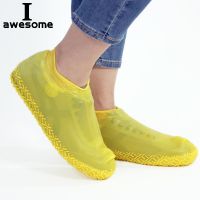 Silicone Overshoes Reusable Waterproof Rainproof Men Shoes Covers Rain Boots Non-slip Washable Unisex Wear-Resistant Recyclable Shoes Accessories