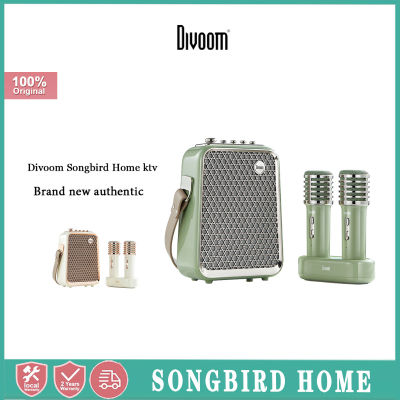 Divoom Songbird บ้าน Ktv ชุดเสียงแบบพกพาลำโพงบลูทูธขนาดเล็กคาราโอเกะกลางแจ้งพร้อมไมโครโฟนไร้สายคู่