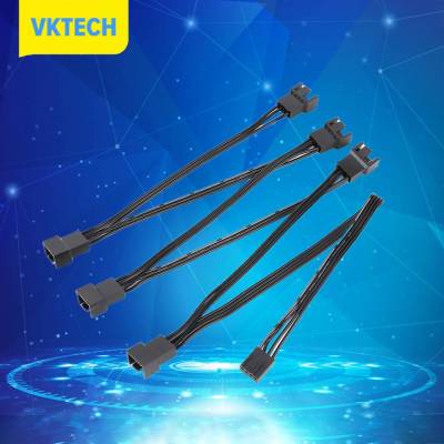 Vktech ตัวแยกสัญญาณหลายตัว Kipas Angin Portable ตัวแยก PWM ต่อขยายได้5/6ทางสำหรับพัดลม Casing PC ตัวเชื่อมต่อสายเคเบิลพีวีซี