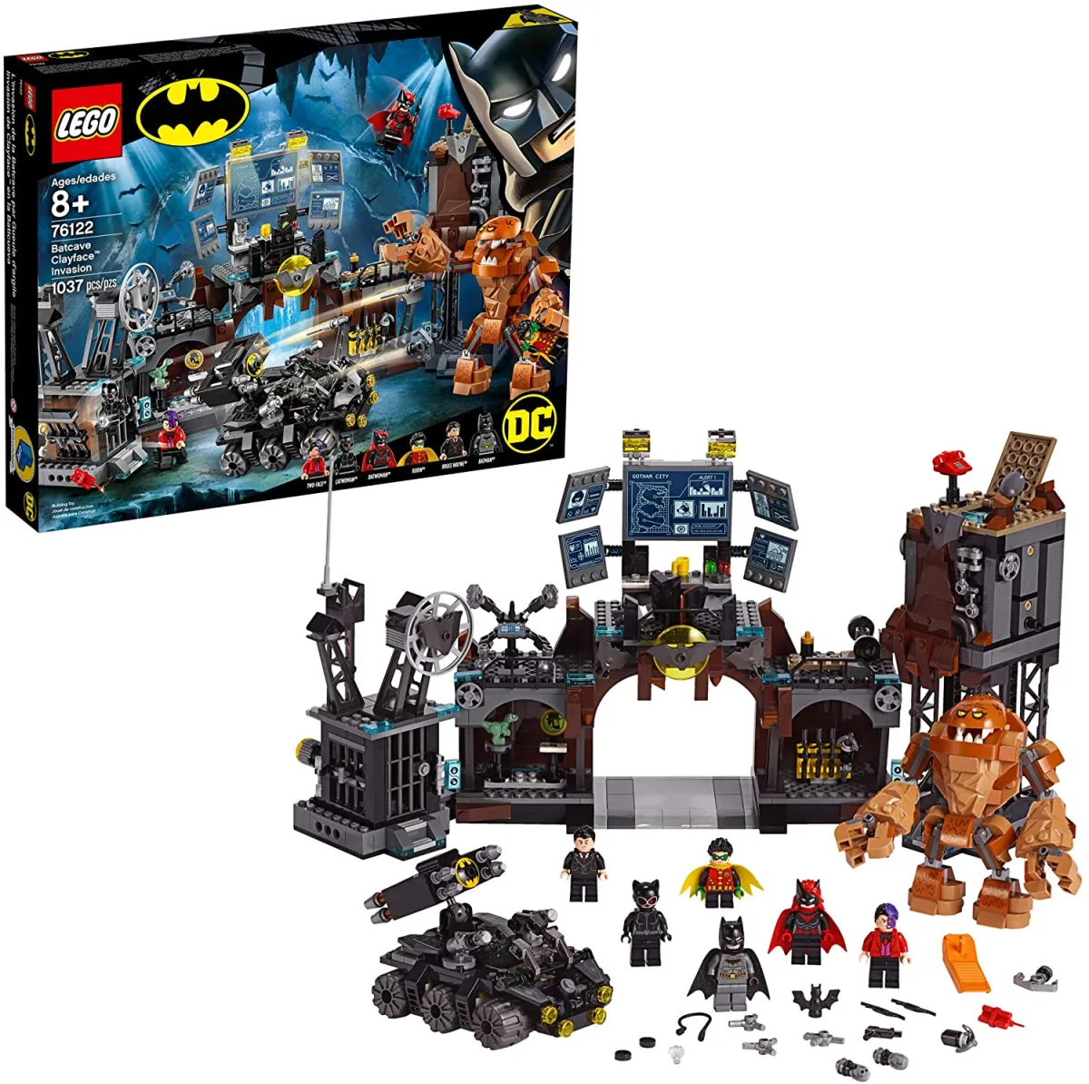 Genuine】LEGO Bộ xây dựng đồ chơi Người dơi DC Batman Cave Clayface Invasion  76122 với