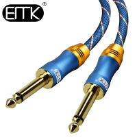 EMK โมโนทีเอสสายเคเบิลกีตาร์6.35Mm เครื่องมือสายออดิโอ1/4สายแจ็คชายกับชายสำหรับเบสคีบอร์ดกีตาร์เครื่องผสม