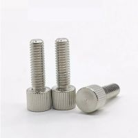 10pcs M3 M4 M5*5/6/8/10/12/15/20 Steel with nickel plated Knurling Flat Head Knurled Thumb Screw Hand Tighten Computer Screws Nails Screws  Fasteners