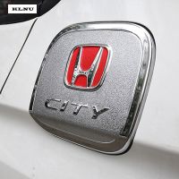 KLNU สำหรับ HONDA CITY 2015-2019ฝาครอบถังน้ำมันสีเงินโครเมียม,แผ่นปิดกล่องน้ำมัน CITY