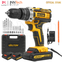 DELTON สว่านไร้สาย สว่าน 99V 3 ระบบ มีระบบกระแทก Cordless Impact Drill แบตเตอรี่ Li-ion อย่างดี 2 ก้อน พร้อม ดอกสว่าน และ อุปกรณ์ เครื่องมือช่าง รวม 32 ชิ้น M-SERIES รุ่น MDT-09A