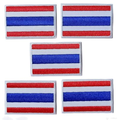 ตัวรีด-เย็บติดผ้า ธงไทย 5ชิ้น Logo Embroidery patches on ,Iron on ,and sewing on Fabric