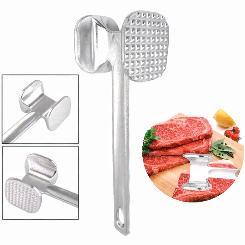 Wholesale Lihong 2022  hot sale meat food mallet hammer stainless  steel meat pounder tool kitchen wooden meat tenderizer From m.