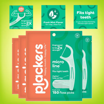 Plackers floss Micro Mint Dental Flossers Fold-Out Toothpick Fresh Mint Flavor