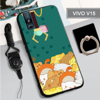 คลุมทั้งหมดเคสโทรศัพท์เคสสำหรับ VIVO แบบนุ่ม V15ฝามีที่ถือวงแหวนโทรศัพท์2022ป้องกันการตกป้องกันรอยขีดข่วนและเชือก