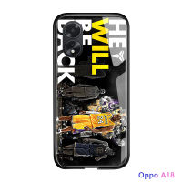 เคสใส่โทรศัพท์สำหรับ OPPO A18 A38สำหรับเด็กผู้ชาย Bryant Legend เคสกระจกเทมเปอร์อุปกรณ์แมมบาสีดำกันกระแทก