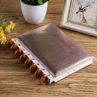 A5 Rose Gold PU Cover Loose-leaf Notebook Disc Notebook Aluminum Ring Binding Notebook Journal Notebook Agenda Planner