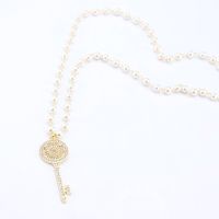 Han edition fashion necklace female long joker diamond pearl pendant key pendant decorative accessories chain sweater chain
