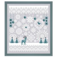 ﹍◑✙ Falling Snow cross stitch kits deer animal aida fabric 18ct 14ct 11ct silver canvas cotton thread embroidery kits DIY craft set