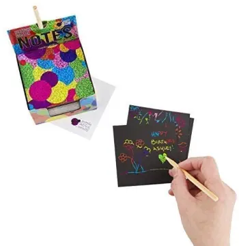 Purple Ladybug Rainbow Holographic Scratch Off Art Mini Notes Set: 150 Scratch