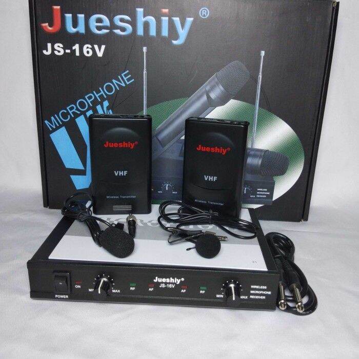 mic wireless Jueshiy JS 16 VHF 2 jepit clip on DIP komponen Lazada