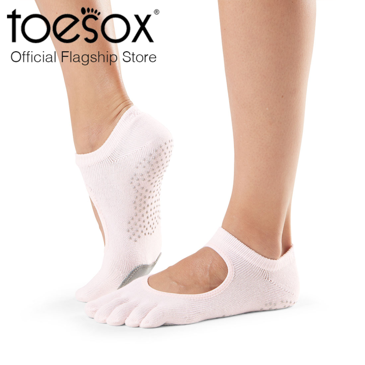 toesox-โทซอคส์-ถุงเท้าเต้นแยกนิ้ว-มีแถบหนังใต้จมูกเท้า-รุ่น-plie-ปิดนิ้วเท้า