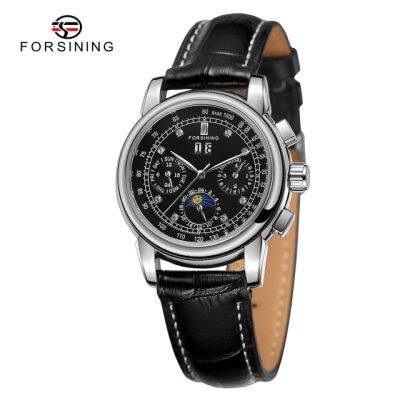 Forsaring นาฬิกานาฬิกากลไกอัตโนมัติสำหรับผู้หญิง,ชุดเดรสหรูหรานาฬิกาผู้หญิงนาฬิกาข้อมือรองเท้าหนังแท้สตรี Montre Femme