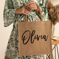 【Cw】personal Burlap Bags Custom Name Monogram Beach Bags Bridesmaid Gift Bags Custom Burlap Bags Tote Jute Bags Gifts For Bride