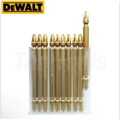 DEWALT ดอกไขควงลม ( 1 แพ็ค 10 ดอก ) สีทอง 2 ด้าน หัวไขควงลม ดอกสว่านหัวแฉก หัวแม่เหล็ก65-100 mm.-งานเทียบ เกรด AAA+คุ้มมาก