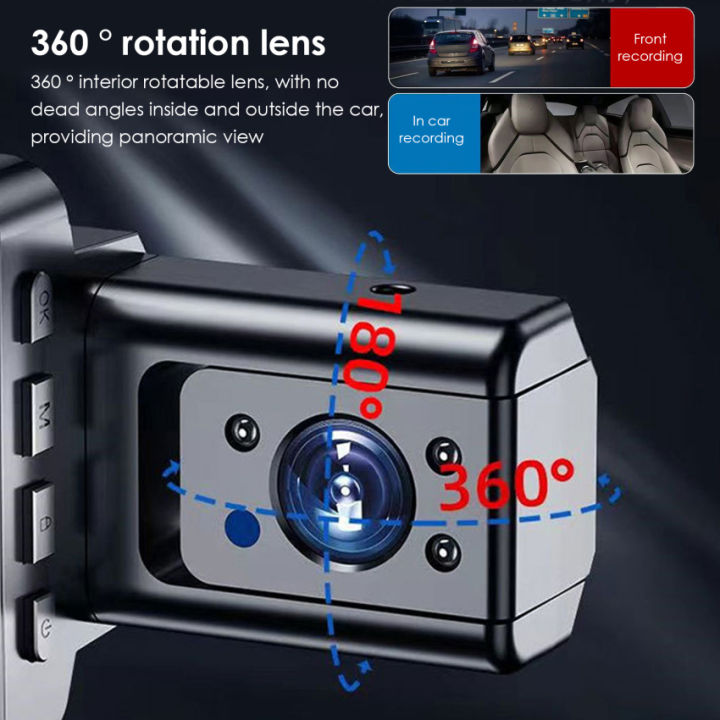 กล้องติดรถยนต์ขนาด3นิ้วอุปกรณ์บันทึกวิดีโอรถยนต์กล่องดำสำหรับรถยนต์-hd-1440p-พร้อมกล้อง-dvr-บันทึกภาพในรถยนต์แบบห่วงเซ็นเซอร์มองเห็นกลางคืน-wi-fi-ตัว