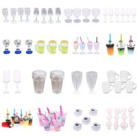 【hot】✇▫✔  4/5/6/10/12Pcs 1/12 Dollhouse Miniature Wine Glass Goblet Cup Drink coffee cups for Accessories