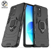 XICCI สำหรับ OPPO Reno 6Z 5G Case,ซิลิโคน TPU และ Hard PC เกราะกันกระแทกแหวนที่วางแบบโลหะฝาครอบเคสใส่โทรศัพท์