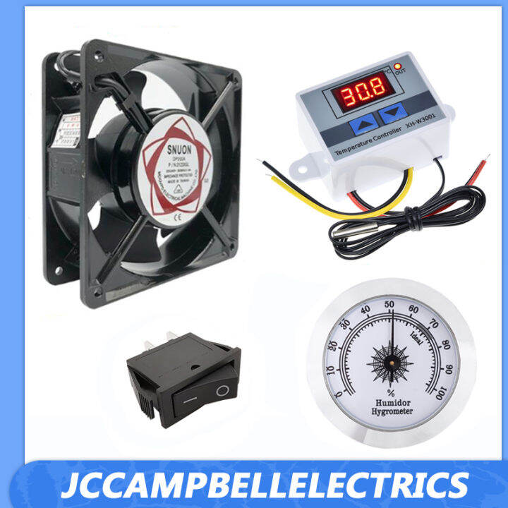 220V Manual Incubators Kit (Blower Fan+Thermostat +Humidity meter