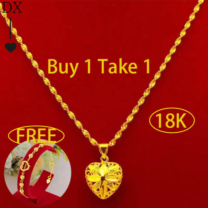 Pure Gold 18k Pawnable Saudi Legit Original Not Fading Necklace for