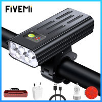 Flashlight For Bike Lights Bicycle Led Light USB Rechargeable Waterproof Aluminum Headlight 5T6 LED MTB Cycling Rear Light