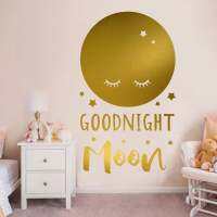 (สติ๊กเกอร์และรูปลอกผนัง) คำพูดของทารกฝักบัวทารก "Goodnight Moon" Decals ตัวอักษรจิตรกรรมฝาผนังสำหรับเด็กเล็กสติ๊กเกอร์ติดผนัง DIY การตกแต่งที่สร้างสรรค์ไวนิลดาวรูปลอก LC1644