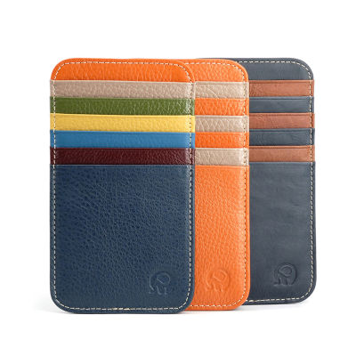 12ช่อง Cowhide Leather Card Holder Bank Credit Card Bag