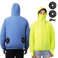 Sunscreen Cooling Fan Clothes Men Hooded Women Air Conditioning Clothes Motorcycle Cooling Fan Jacket Summer Hiking Fishing