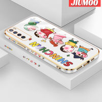 เคส JIUMOO สำหรับ Huawei Nova 7 Nova 7 Pro ลาย Crayon Shin-Chan ใหม่เคสขอบสี่เหลี่ยมชุบพื้นผิวเคสนิ่มซิลิกาเจลกันกระแทกเคสมือถือรวมทุกอย่างฝาครอบป้องกันเลนส์กล้องถ่ายรูป