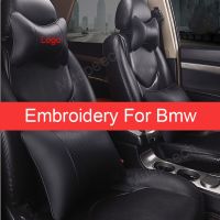 2Pcs Car Neck Pillow Pu Leather Seat Support Headrest Embroidery For BMW X1 X3 X5 X6 F10 F12 F15 F16 F48G20 G30 G32 Accessories Seat Cushions