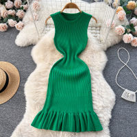 YuooMuoo Sexy Package Hips Ruffles Mini Dress 2023 Summer Fashion Y2K Knitted Bodycon Ladies Dresses Korean Party Vestidos