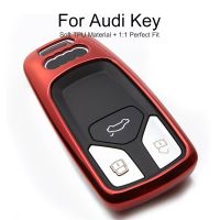 dghjsfgr New Soft Tpu Car Remote Key Cover For Audi A4L A8L A4 B9 B8 Sline Q5 Q7 TT TTS RS3 RS6 S1 Key Ring chain Fob Protection Key Case