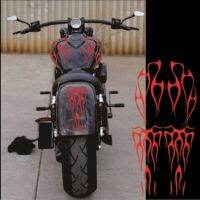 1Pair Red Flame Sticker Car Body Decoration Parts Waterproof Strong Durable Motorcycle Decorative Stickers Decals  Emblems