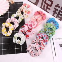 9/17PCS Wholesale Fruit Print Women French Elastic Hair Scrunchies For Women Hair Ties Rubber Band Hair Rope Accessories Hair Accessories