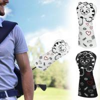 Cat Golf Putter Cover Cartoon Cat Pattern Golf Club Headcover PU Leather Cute Cat Wood Golf Headcover Embroidery Golf Driver Cover For Golf Club Wood Head Covers clean