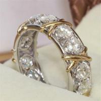สินค้าใหม่สีทองเงินคู่แหวนธรรมชาติแหวนเพทายผู้หญิง PARTY แหวนแต่งงานกระชับเครื่องประดับอัญมณี