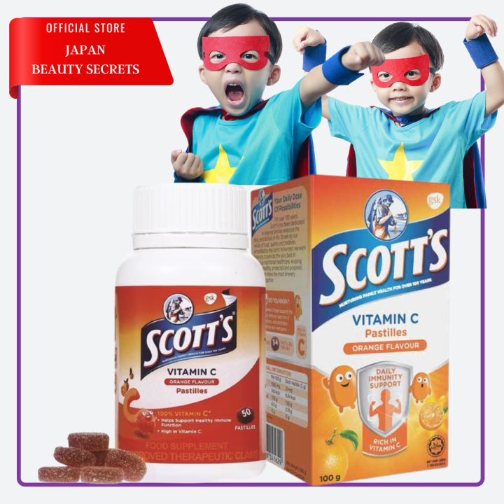 Scotts Vitamin C 50 Pastilles Orange Flavor Chewable Gummy Kids Supplement Lazada PH